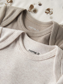 NAME IT 3-Pak Body Langærmet Animal Peyote Melange